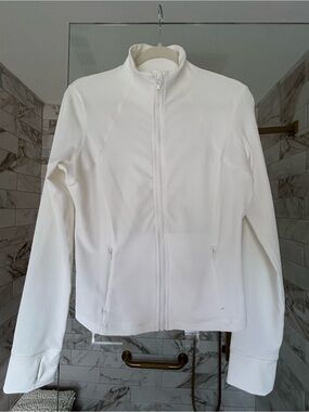 HALARA Women’s White Zip-Front Jacket - Lightweight Everyday Layer